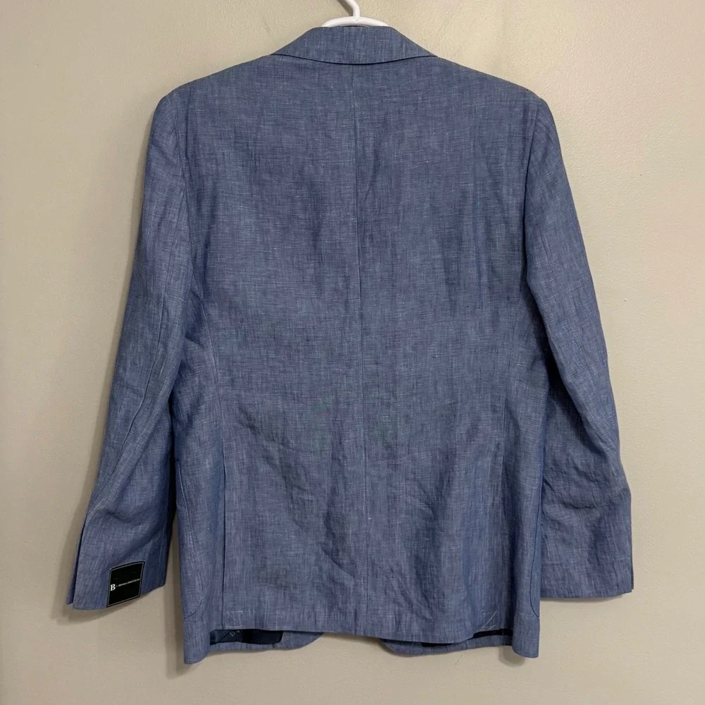 NEW Brooks Brothers Mens 42L Blue 100% Linen Two Button Sport Coat Blazer